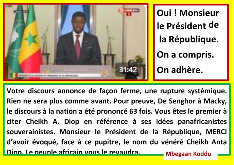 Oui ! Monsieur le Président de la République.