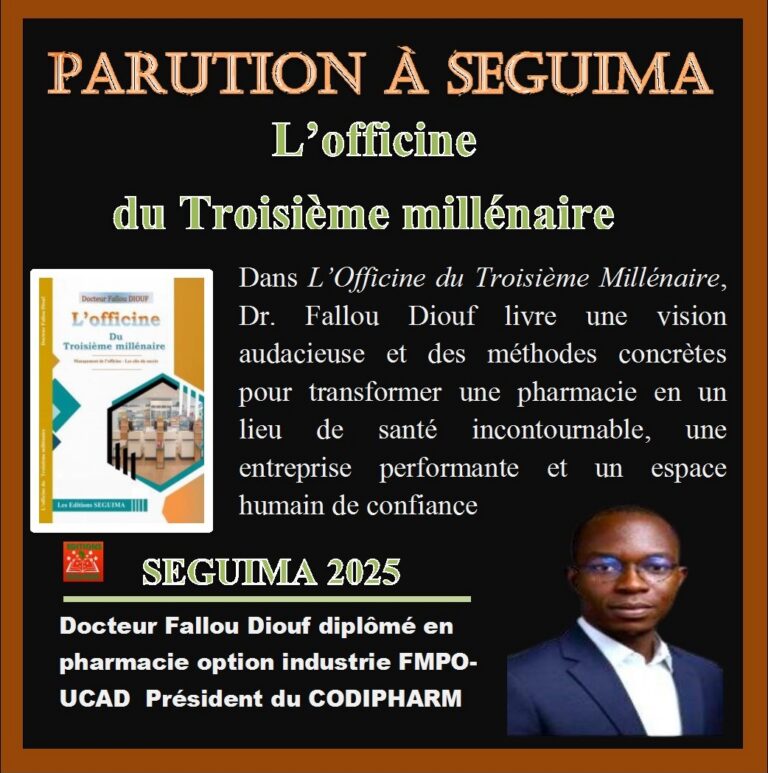 Dans son livre, L’officine du Troisième millénaire, il parle moins de pharmacie dans ses aspects médicamenteux ou commercial que d’officine, ce lieu de vie où se rencontrent, dans un climat convivial, le patient et son remède. Il mène une réflexion poussée sur les voies et moyens nécessaires à la transformation de la pharmacie classique en une officine qui devient le cœur battant de la santé de proximité, un espace humain de confiance en même temps qu’une entreprise performante.