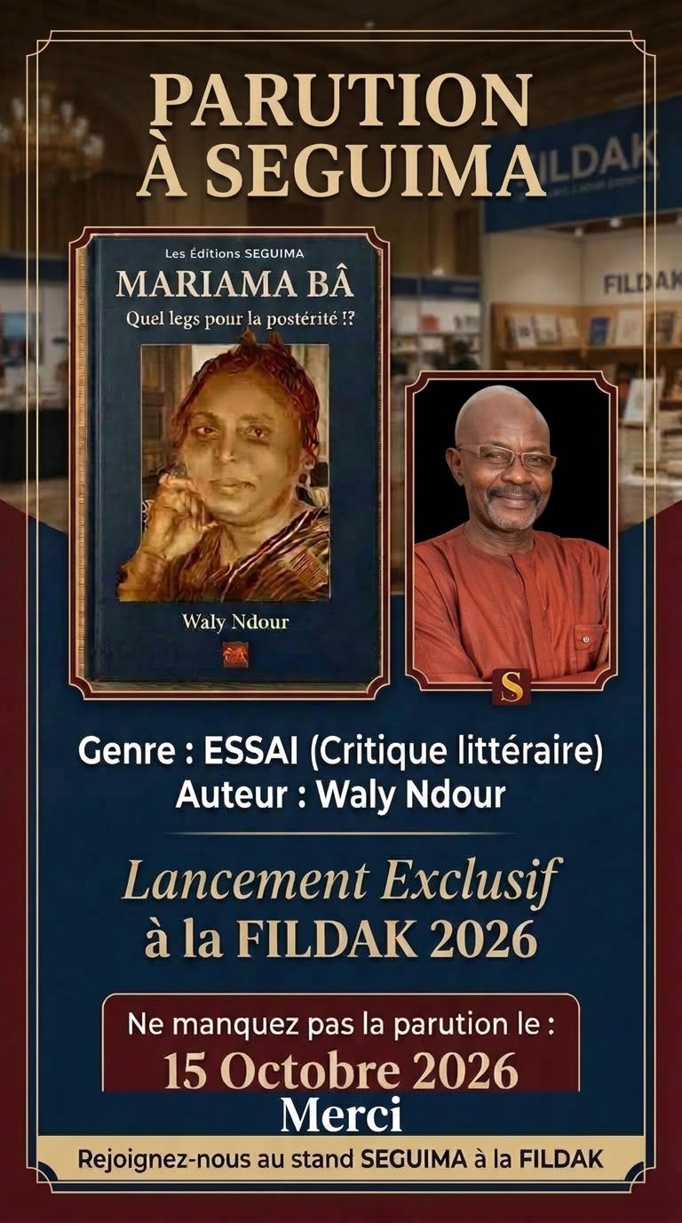 Tout d’abord, je tiens à signaler que mon propos portera essentiellement sur Une si longue lettre, un texte que je trouve assez représentatif de la pensée de Mariama Bâ. C’est avec une fervente motivation, non sans quelque appréhension que j’entreprends de réagir à cette lettre émise il y a quarante-six ans. Cette missive, quoiqu’adressée à une personne nommément désignée (Aïssatou) est destinée à l’humanité entière. Je l’ai reçue, lue et bien lue. La littérature africaine a connu des titres glorieux mais rares sont les publications qui ont atteint le seuil de popularité de Une si longue lettre. Son auteure Mariama Bâ bénéficie d’une haute considération dans les milieux littéraires africains et dans une bonne partie du reste du monde. L’œuvre en question est enseignée dans nos écoles, nos enfants en sont studieusement imprégnés. Son impact sur la pensée et la conduite des femmes africaines instruites en français est impressionnant. Mais ce livre, a-t-il déjà fait l’objet d’une analyse critique qui en montre, à côté des aspects positifs, les failles et les défauts ? Ou bien doit-on se contenter, simplement d’en vanter les mérites, suivant en cela des critiques occidentaux particulièrement intéressés par cette oeuvre ? A mon avis, un livre comme Une si longue lettre mérite un regard trainant et appuyé…